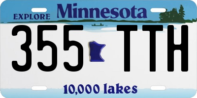 MN license plate 355TTH