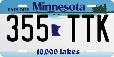 MN license plate 355TTK