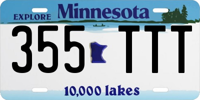 MN license plate 355TTT