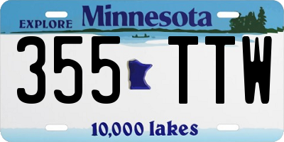 MN license plate 355TTW