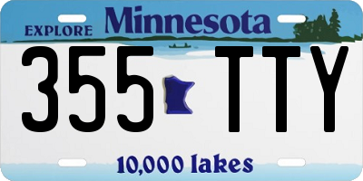 MN license plate 355TTY
