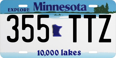 MN license plate 355TTZ
