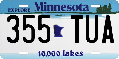 MN license plate 355TUA
