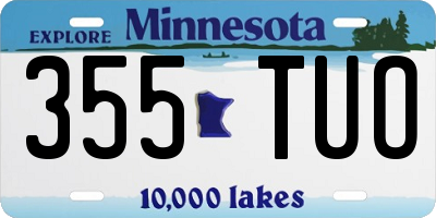 MN license plate 355TUO