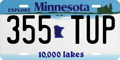 MN license plate 355TUP