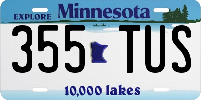 MN license plate 355TUS