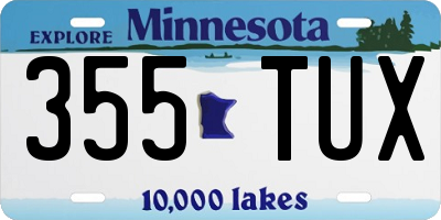 MN license plate 355TUX