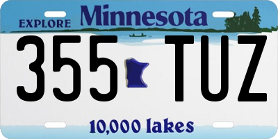MN license plate 355TUZ