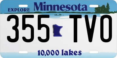MN license plate 355TVO