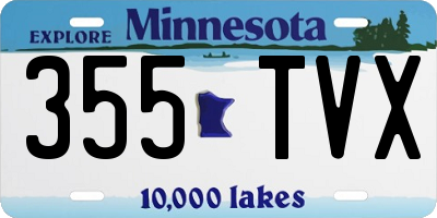 MN license plate 355TVX