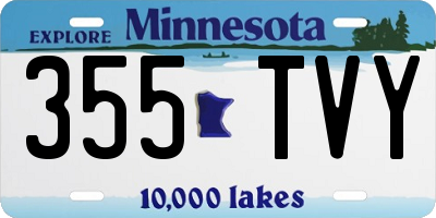 MN license plate 355TVY