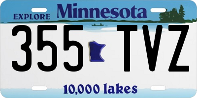 MN license plate 355TVZ