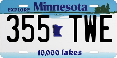 MN license plate 355TWE