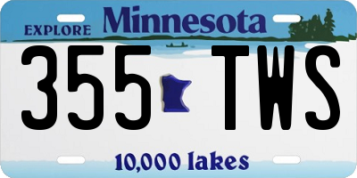 MN license plate 355TWS