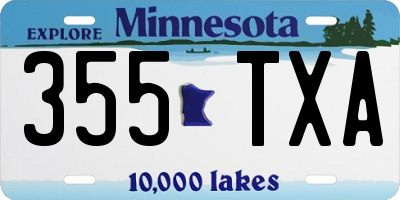 MN license plate 355TXA