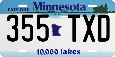 MN license plate 355TXD