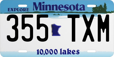 MN license plate 355TXM