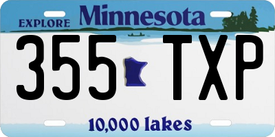 MN license plate 355TXP