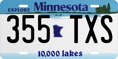 MN license plate 355TXS