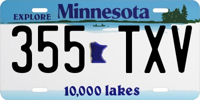 MN license plate 355TXV