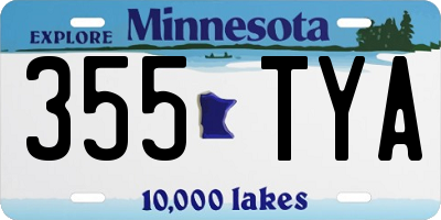 MN license plate 355TYA