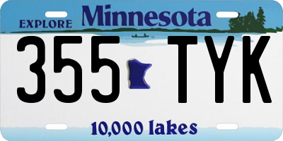MN license plate 355TYK