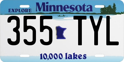 MN license plate 355TYL