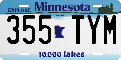 MN license plate 355TYM