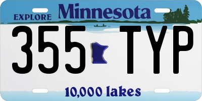 MN license plate 355TYP