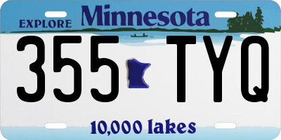 MN license plate 355TYQ