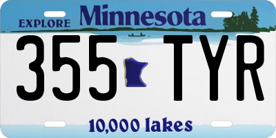 MN license plate 355TYR