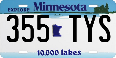MN license plate 355TYS