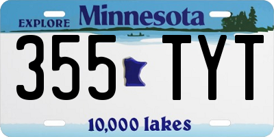 MN license plate 355TYT