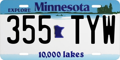 MN license plate 355TYW