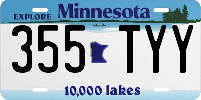 MN license plate 355TYY