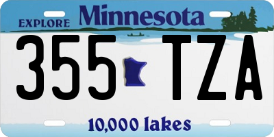 MN license plate 355TZA