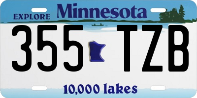MN license plate 355TZB