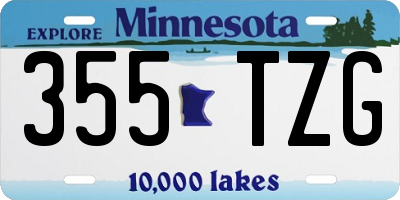 MN license plate 355TZG