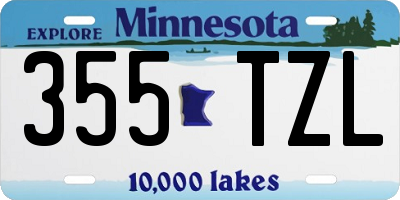 MN license plate 355TZL