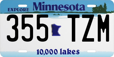 MN license plate 355TZM