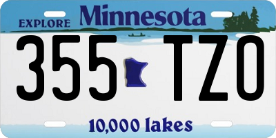 MN license plate 355TZO