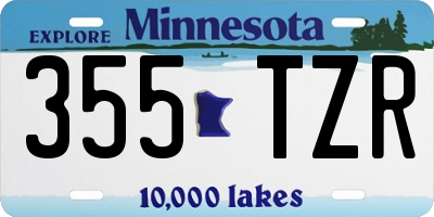 MN license plate 355TZR