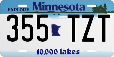 MN license plate 355TZT
