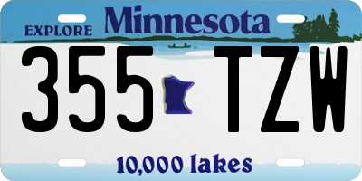 MN license plate 355TZW
