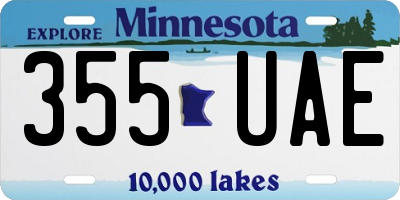 MN license plate 355UAE