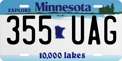 MN license plate 355UAG