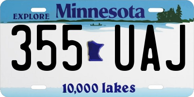 MN license plate 355UAJ
