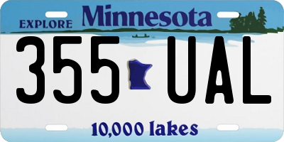 MN license plate 355UAL