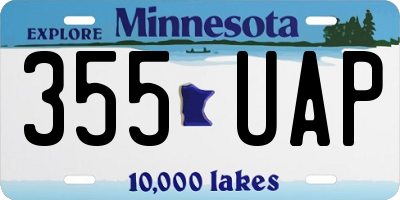 MN license plate 355UAP