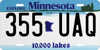 MN license plate 355UAQ